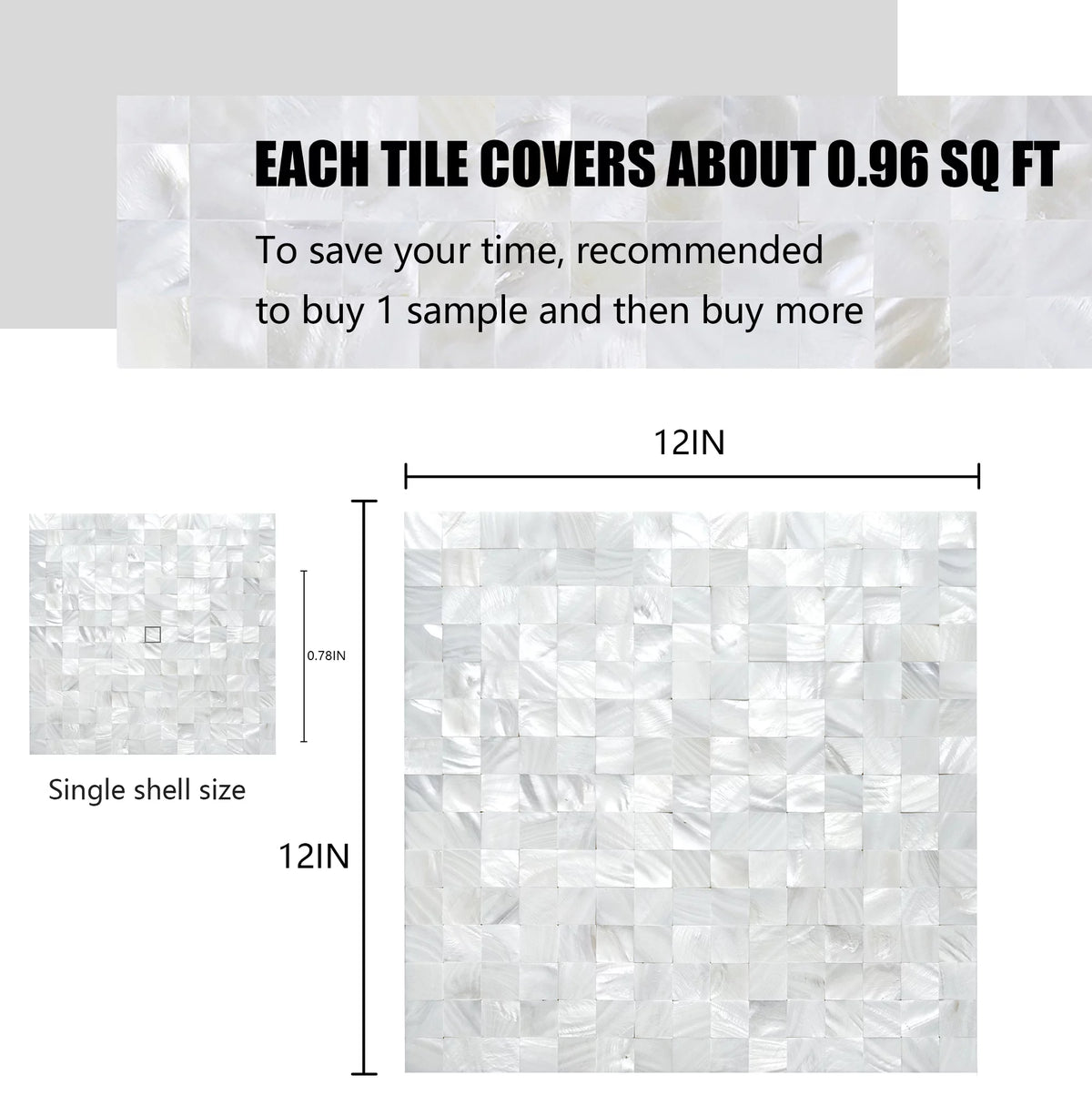 Peel and Stick Mosaic Shell Backsplash Tile N916