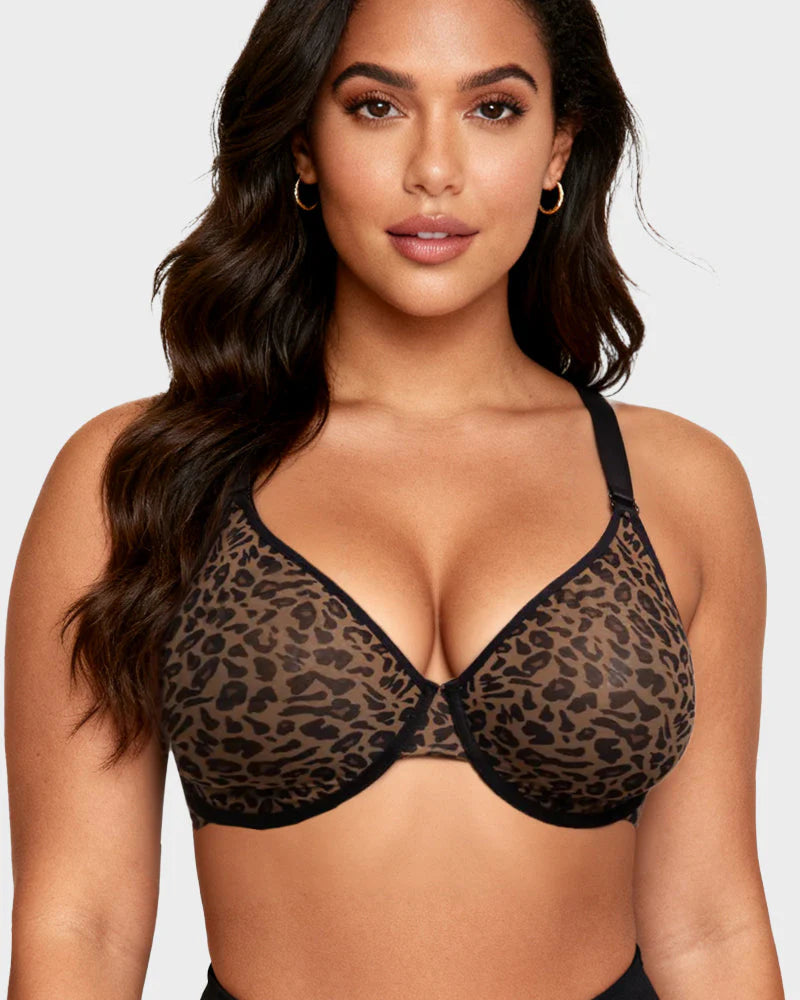 Sheer Zebra Mesh Underwire Bra E48269