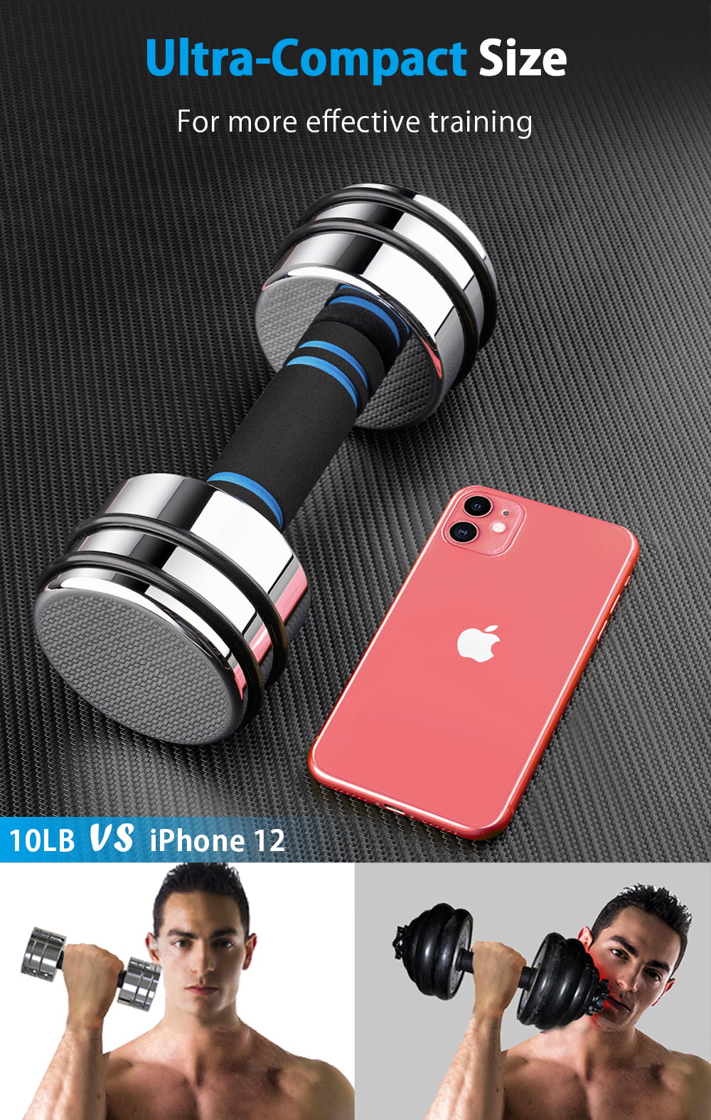 Adjustable Dumbbells Pair Steel Weight Set with Foam Handle Q116347