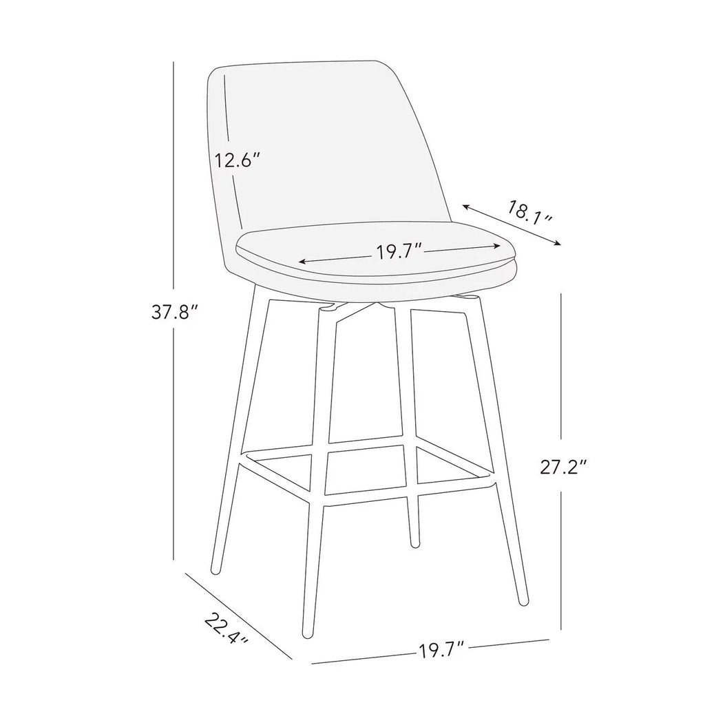 27 inch Swivel Counter Height Bar Stools Set of 2 G1432
