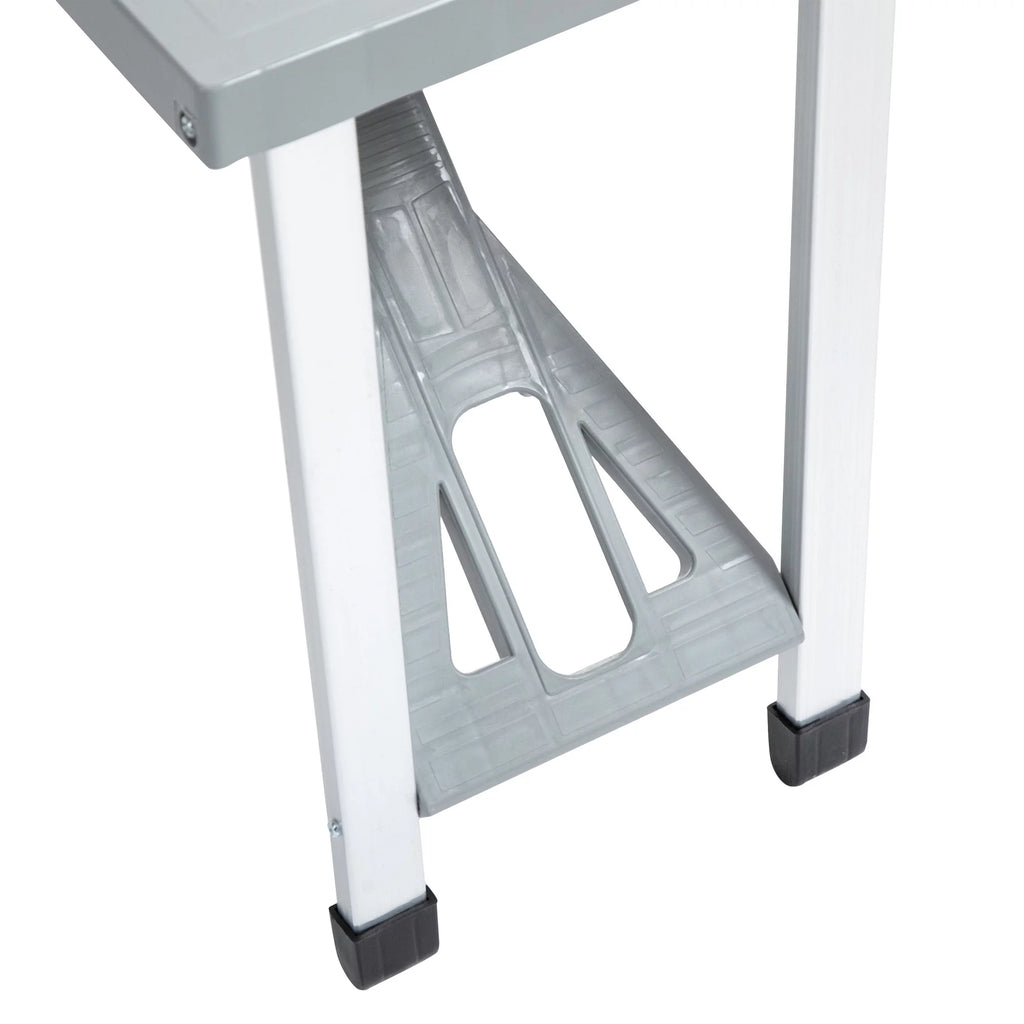 Portable Foldable 4-Person Picnic Table with Seats and Umbrella Hole, Grey D557