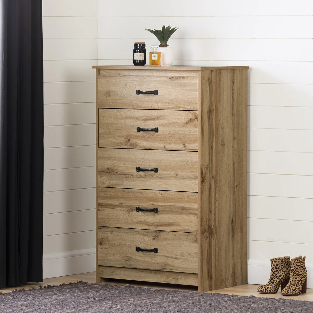 5 Drawer Weathered Oak Dresser N717584