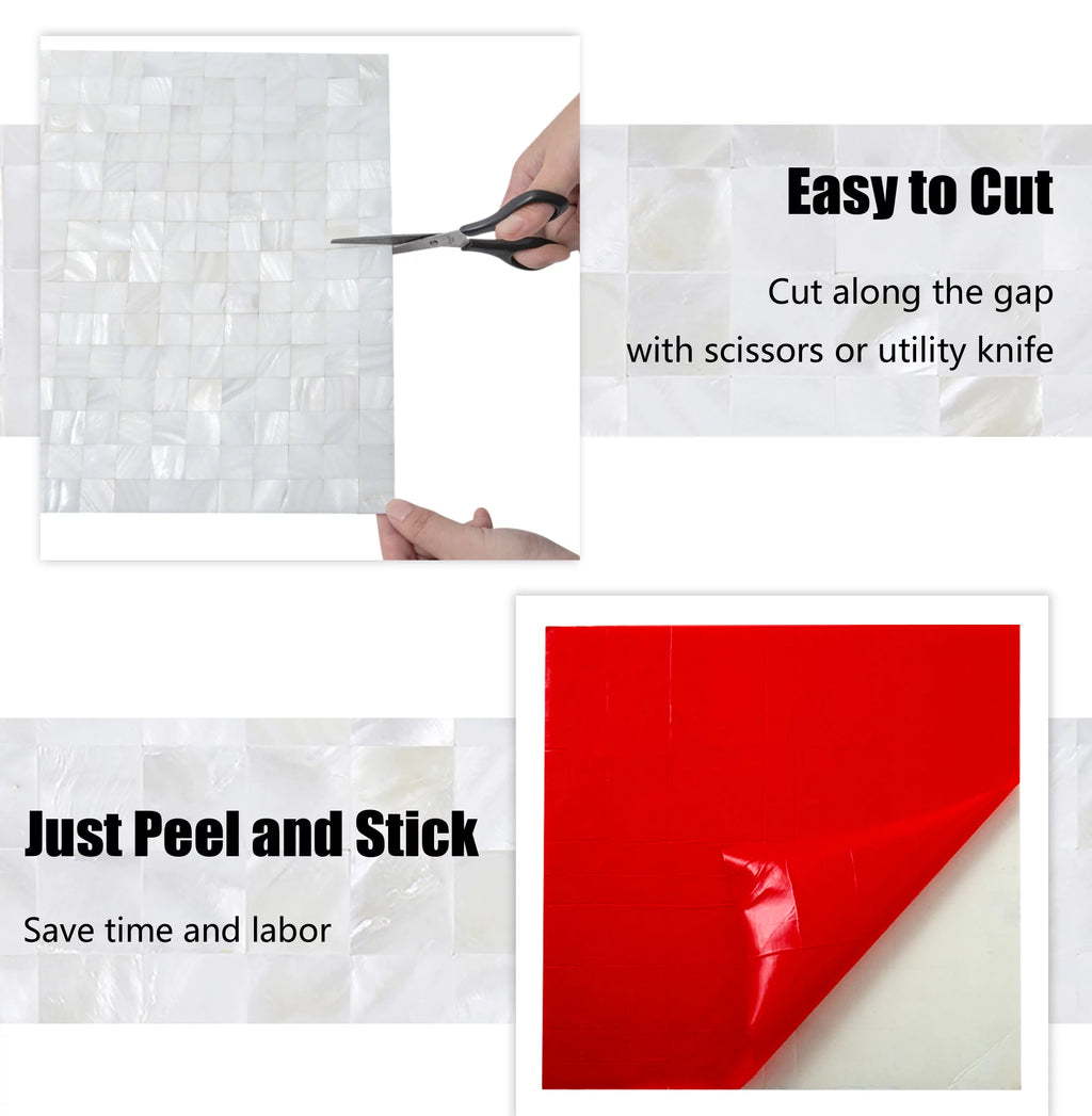 Peel and Stick Mosaic Shell Backsplash Tile N916