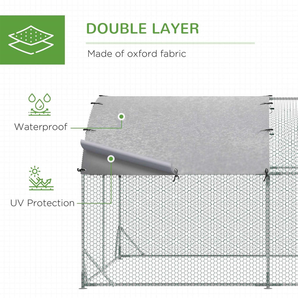 Metal Chicken Coop Walk-in Enclosure with Cover E1804