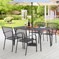5-Piece Metal Patio Dining Set with 4 Stackable Chairs E2373