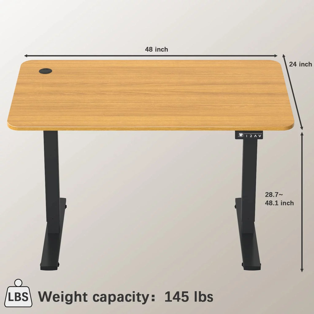 Electric Height Adjustable Standing Desk, 48in Sit Stand up Desk C459138