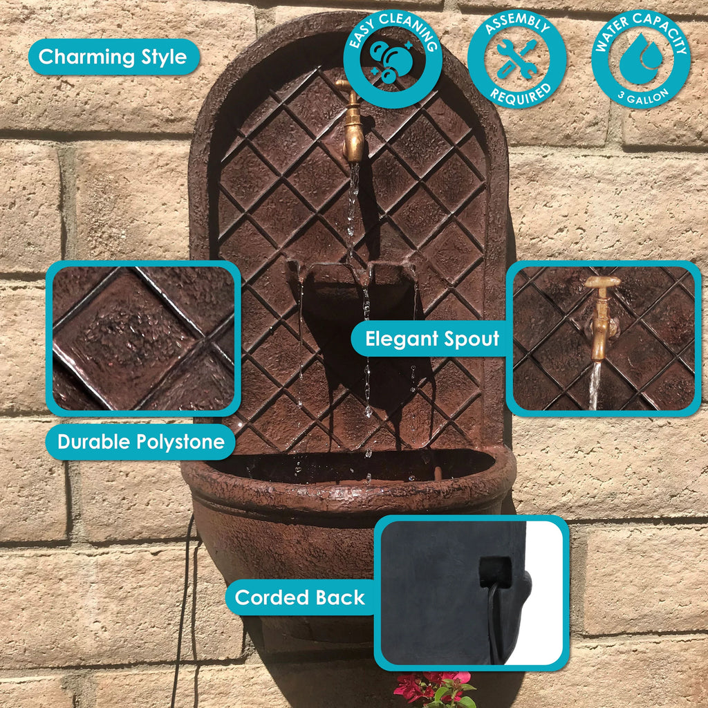 Bronze Solar Wall Fountain K900340