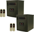 1500W Portable Electric Infrared Quartz Space Heater with Remote Control Black 2 Pack J864