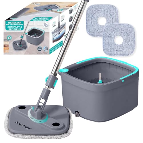 Square Spin Mop & Bucket System with 2 Microfiber Mop Pads K891