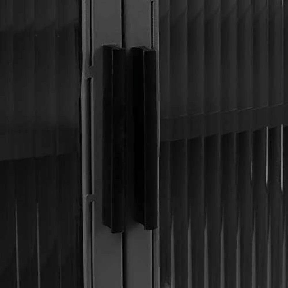 Black Fluted Glass Sideboard Cabinet U33017