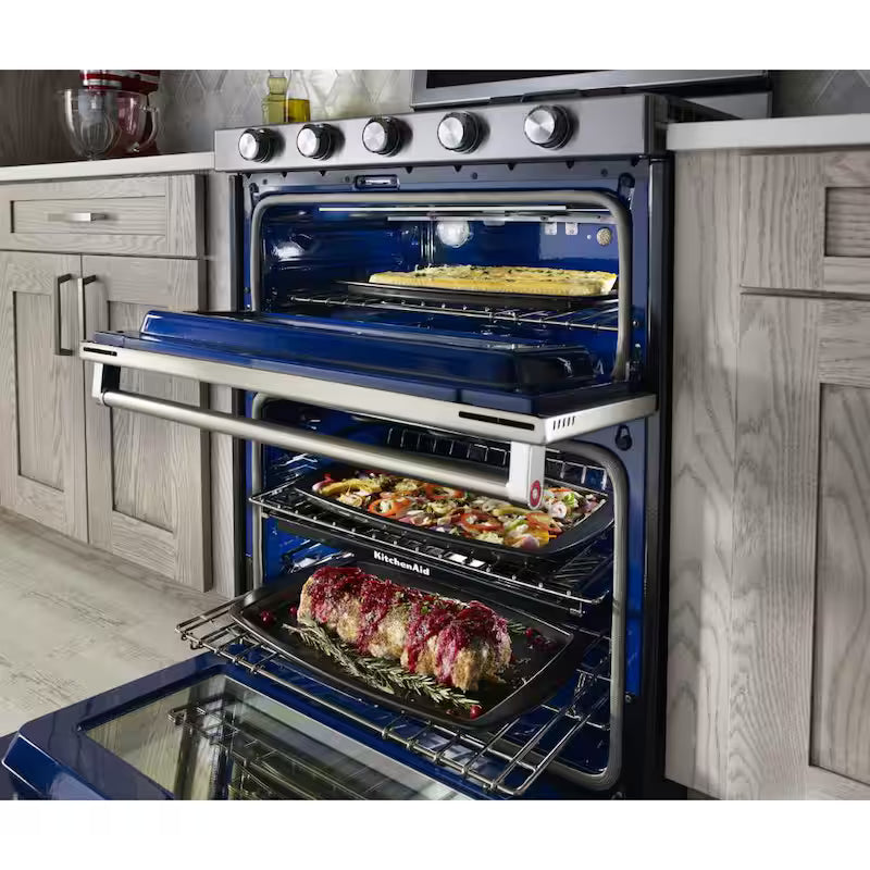 6.0 cu. ft. Double Oven Gas Range with Self-Cleaning Convection Oven in White W26130