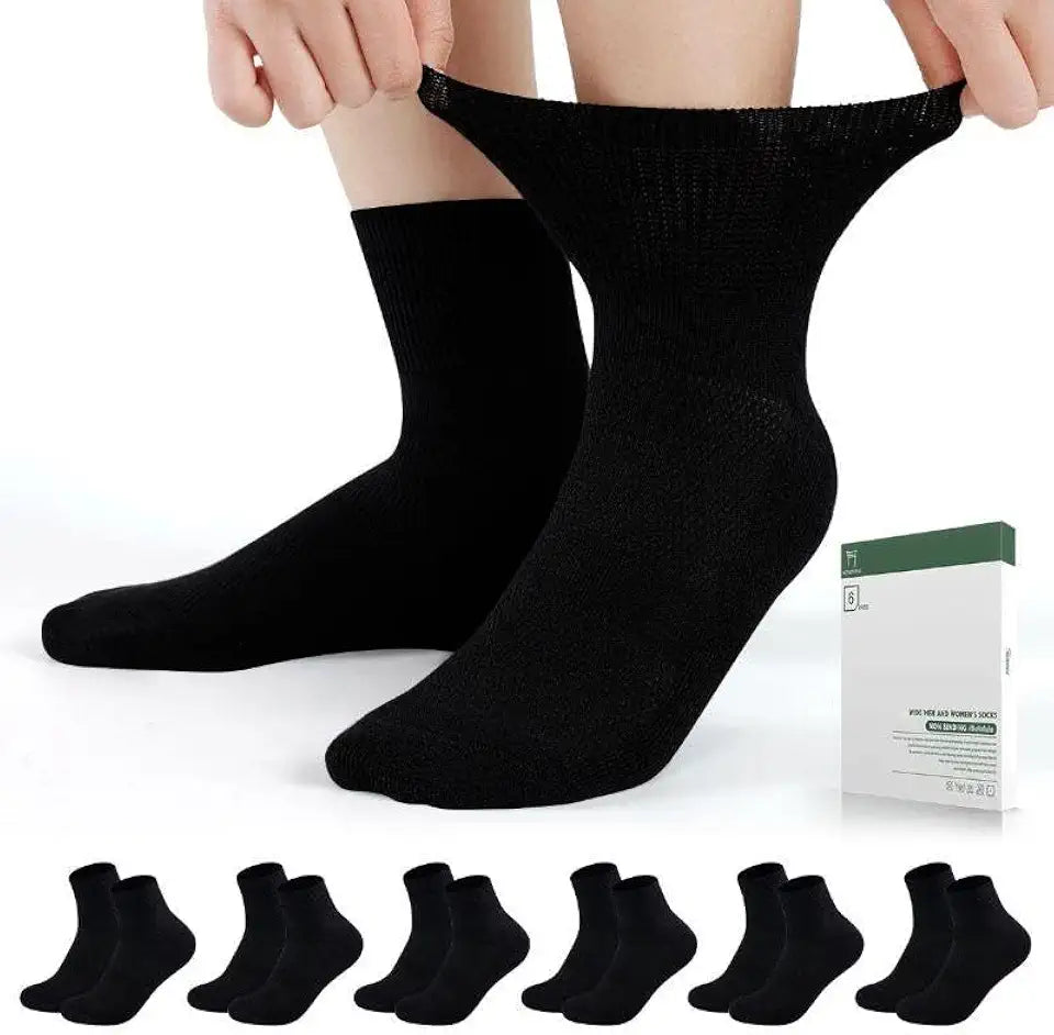 6 Pairs Bamboo Viscose Non Binding Ankle Diabetic Socks Z72975