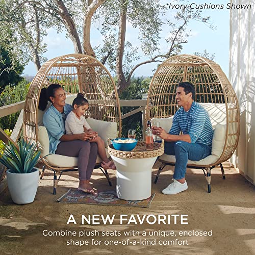 Oversized Wicker Egg Chair with 4 Cushions O295