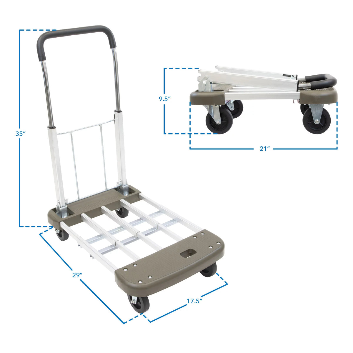 Folding Platform Hand Truck with Expandable Base T6386