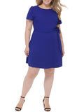 Knit Short Sleeves Sheath Dress U9498