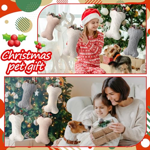 4 Pack 18 Inch Knitted Dog Christmas Stockings Q193140