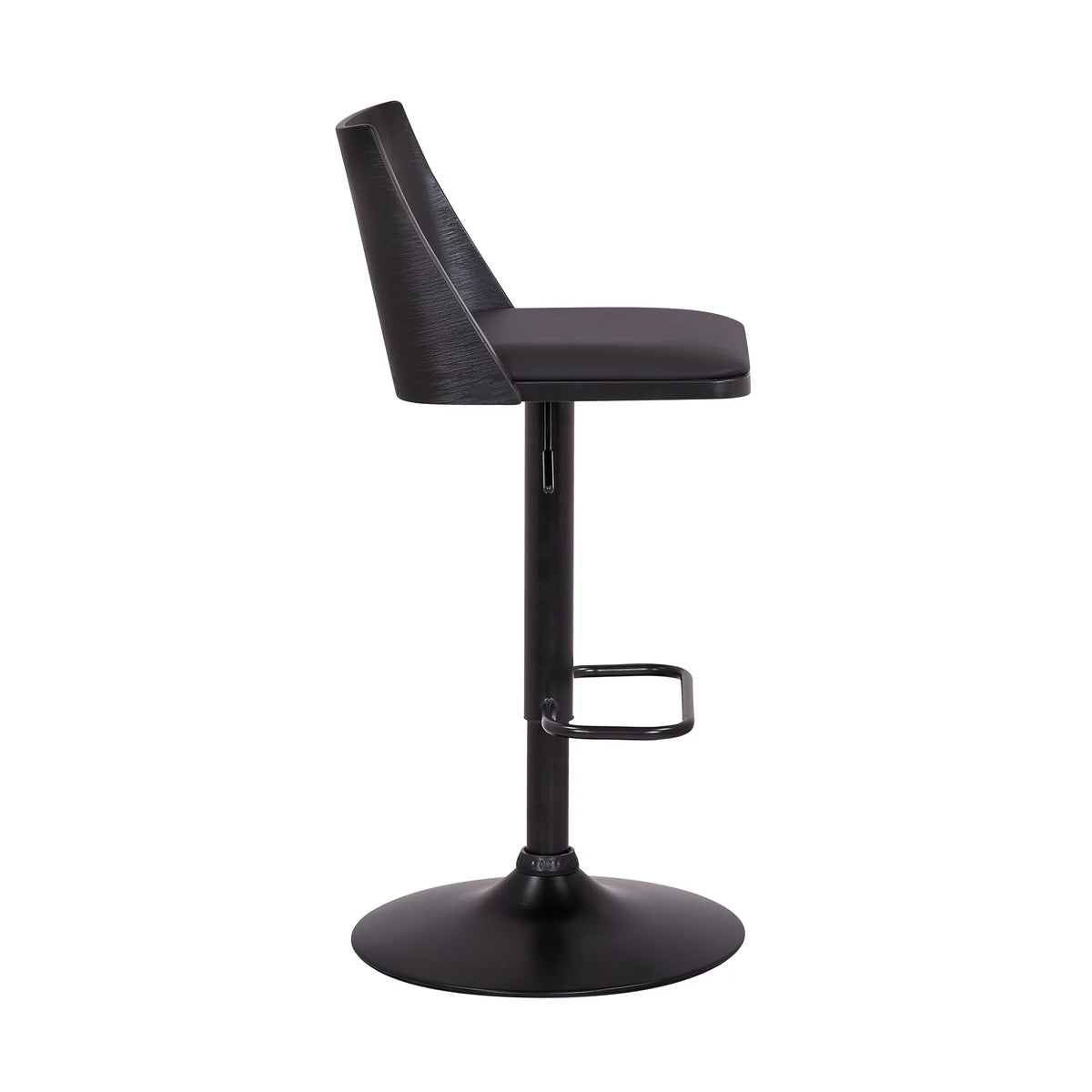 Black Faux Leather Wood Swivel Bar Stool X95017