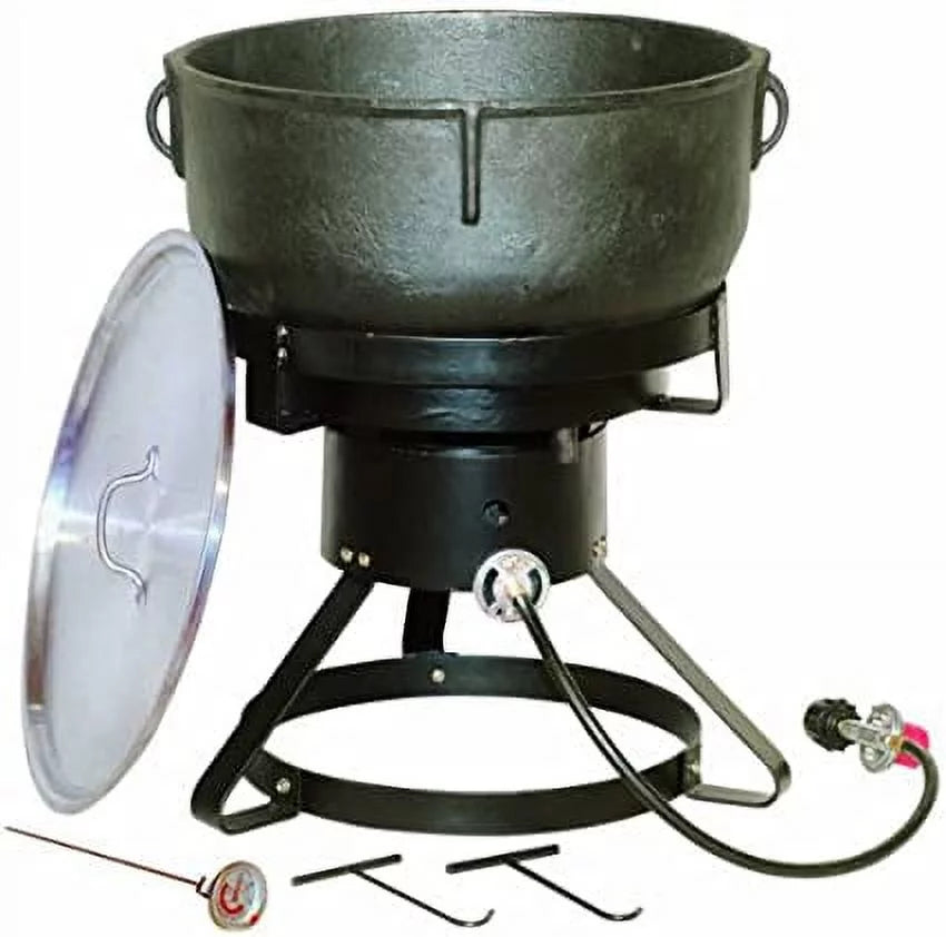 17.5-Inch Outdoor Cooker with 10-Gallon Cast Iron Pot I1195