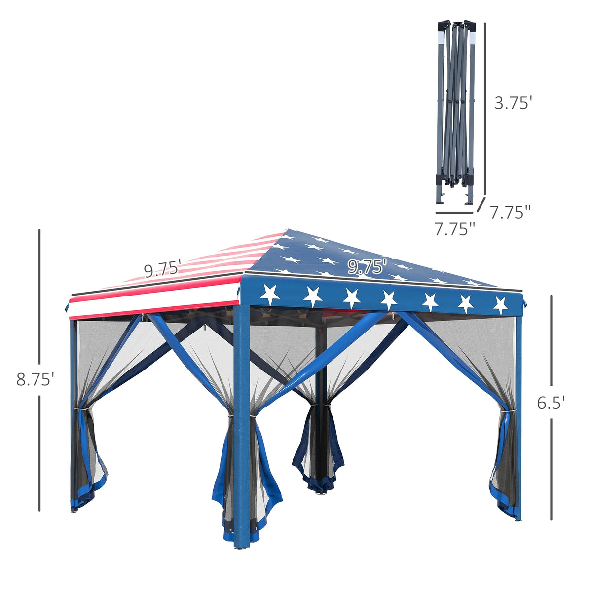 10' x 10' Pop Up Canopy Tent with Netting Y43970