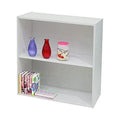 White Wood 2 Tier Open Shelf Bookcase T5037