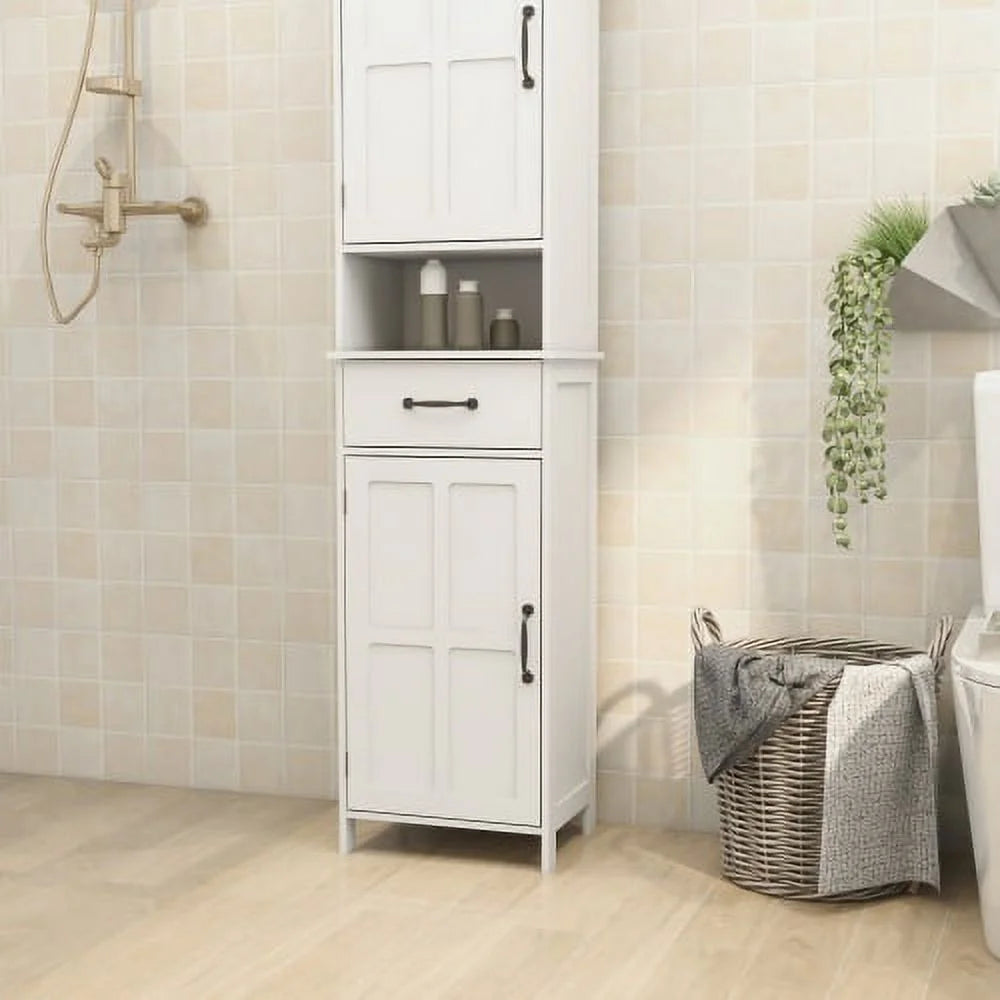 Tall Slim Bathroom Storage Cabinet with Door & Drawer N8051