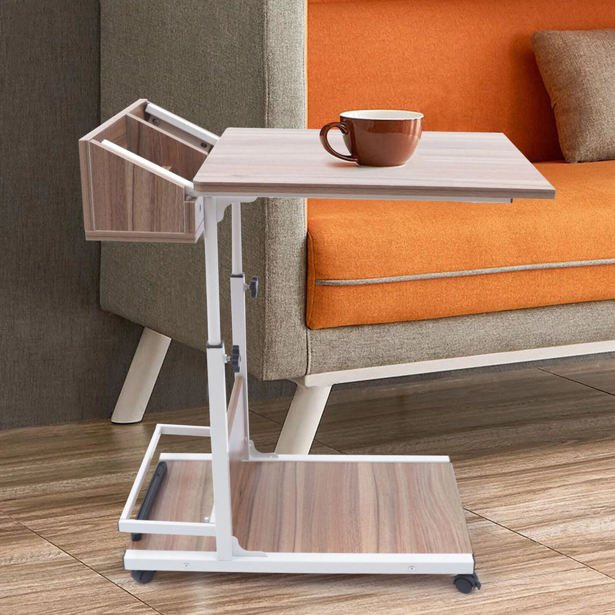 C Shaped Side Table with Wheels V814118