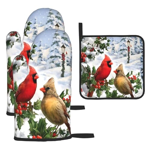 Christmas Oven Mitts and Pot Holders Set of 3 E945505