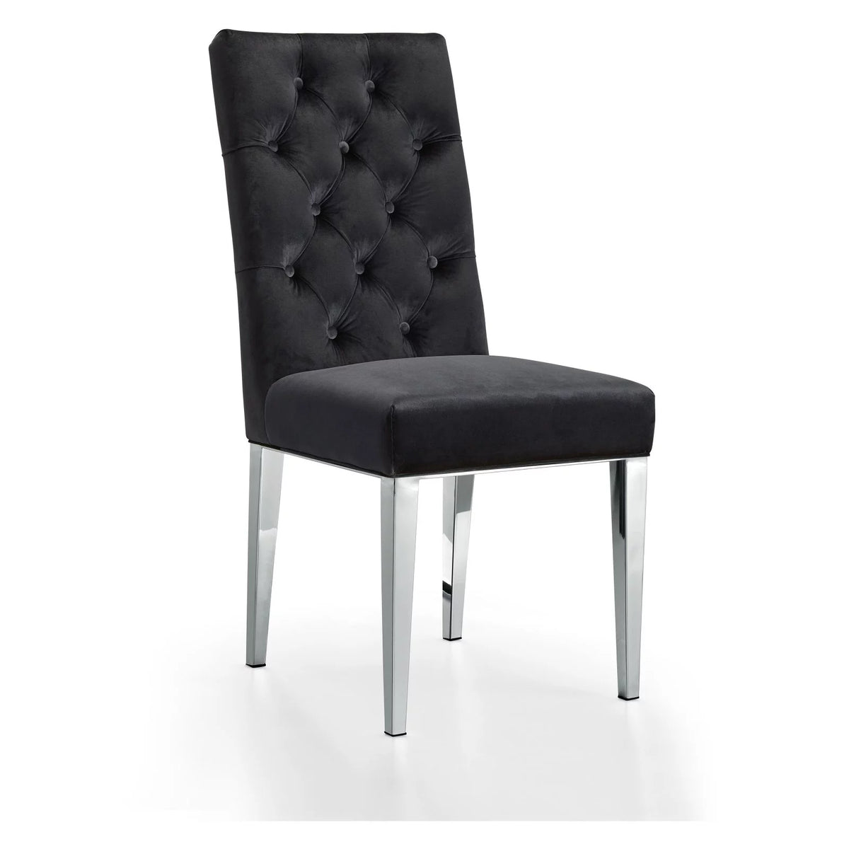 Black Velvet Dining Chair Set of 2 M210606