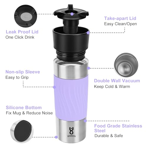 16 oz Stainless Steel Insulated Travel Coffee Mug B254163