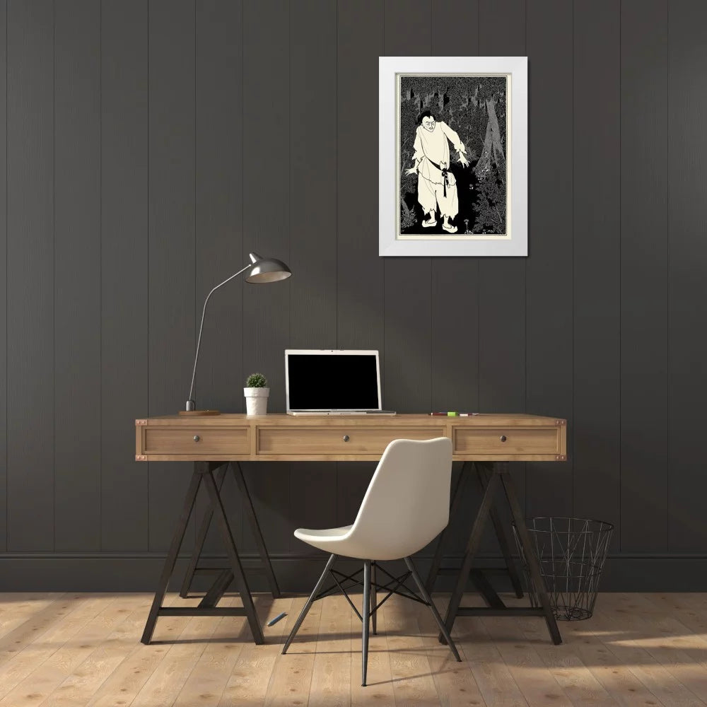 White Modern Wood Framed Art Print H315