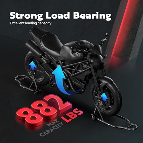 Black Motorcycle Stands 882 Lbs Capacity Front Rear Wheels Lift G923459