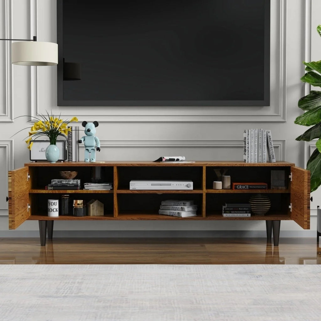 59" Solid Wood Media Console TV Stand Cabinet I973
