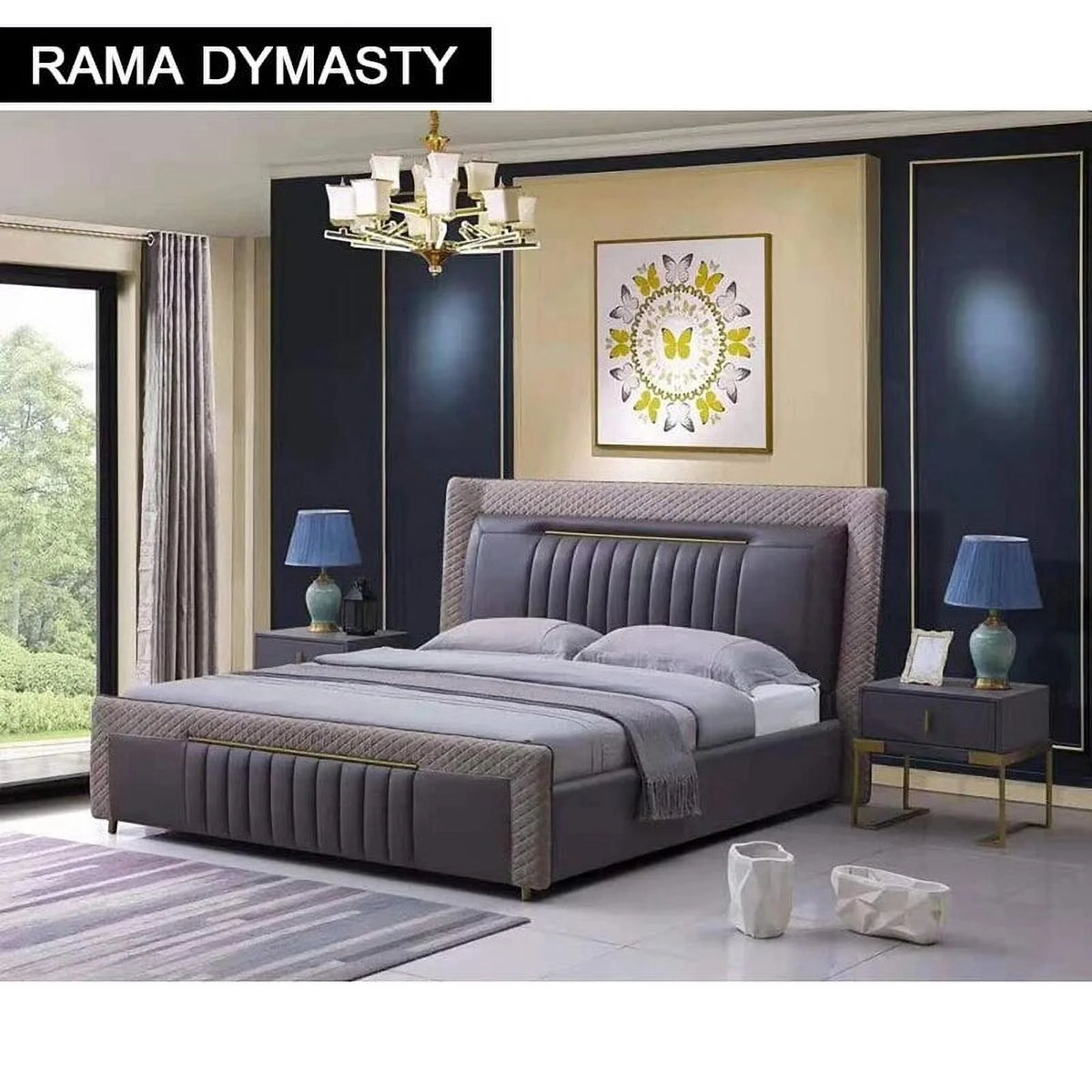 Genuine Leather King Queen Size Bed Z4029