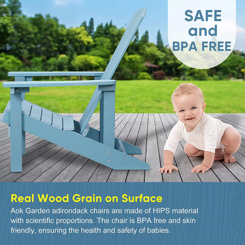 Blue Weather Resistant Plastic Adirondack Chairs F46153