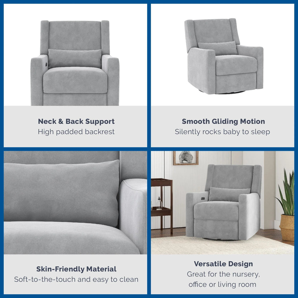 Gray Velvet Swivel Glider Recliner E620716