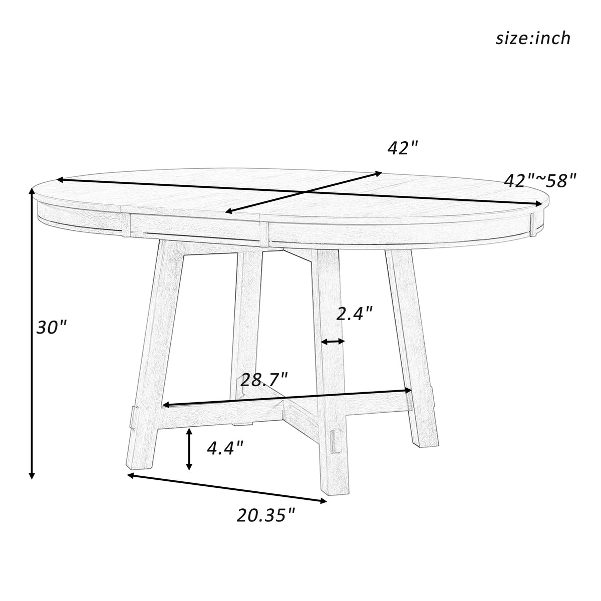 Round Extendable Dining Table X571