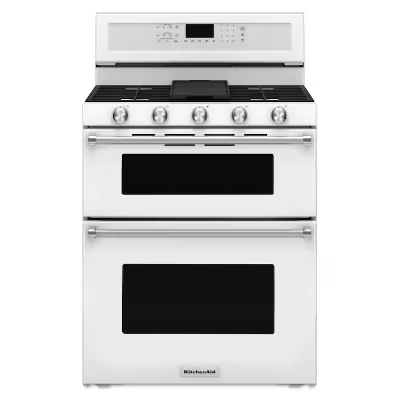 6.0 cu. ft. Double Oven Gas Range with Self-Cleaning Convection Oven in White W26130