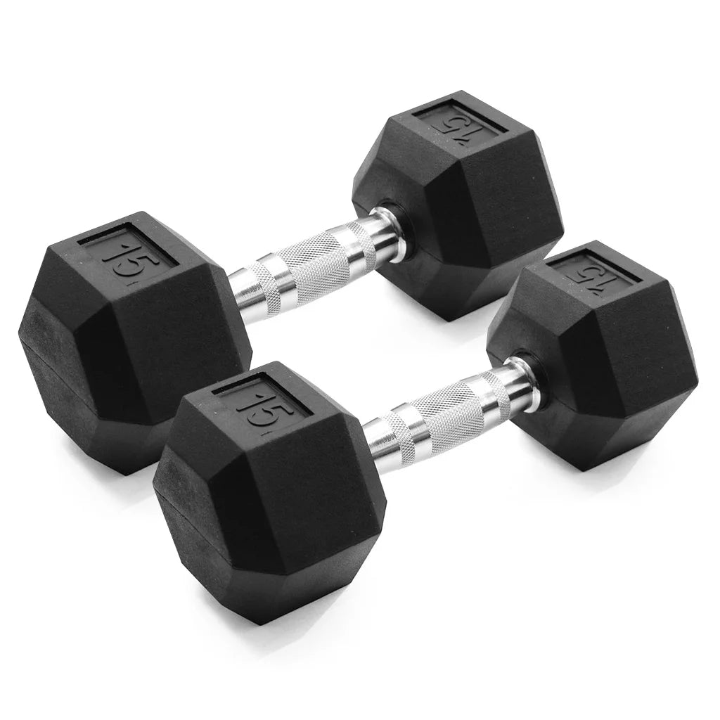 25lb Rubber Hex Dumbbell Pair S7708