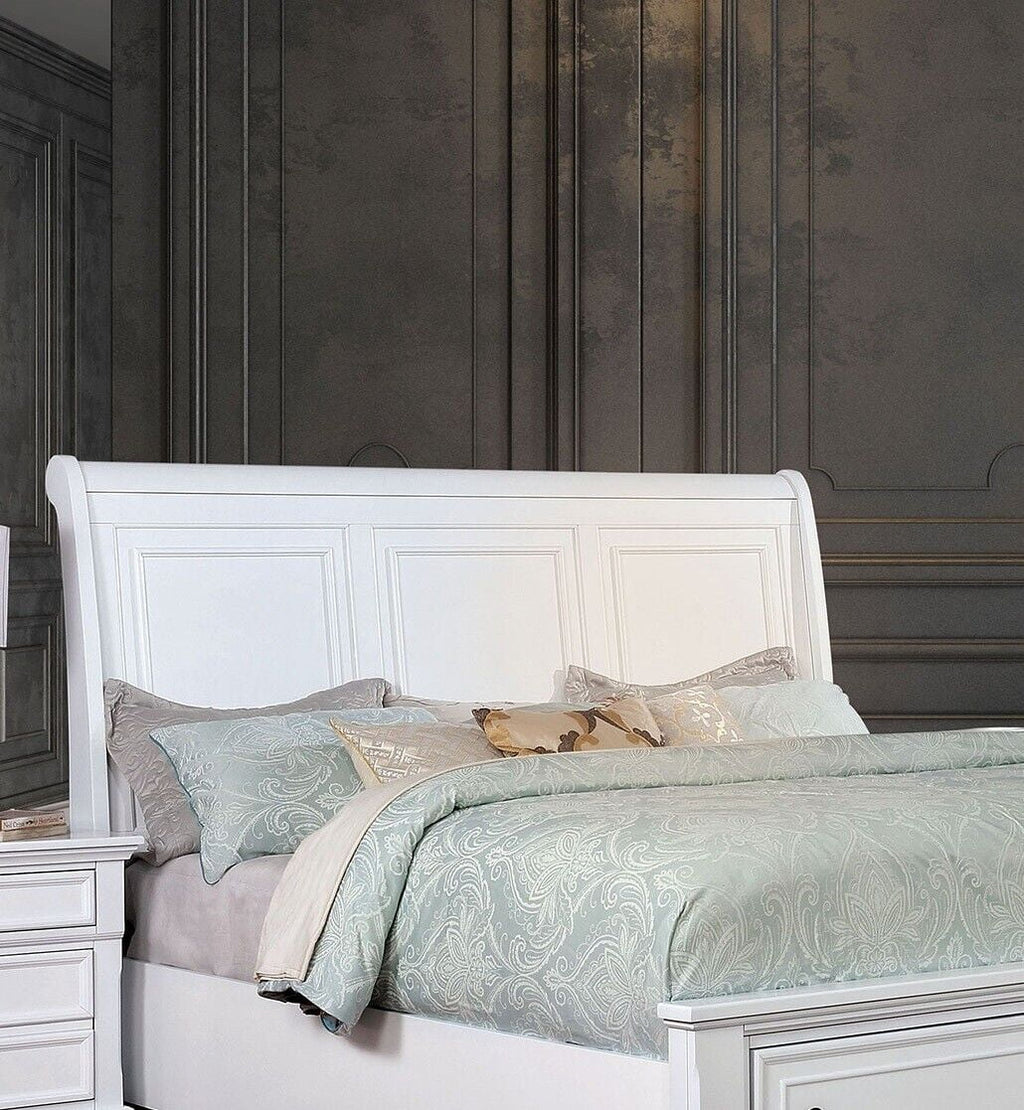 California King Size White Storage Bed H226