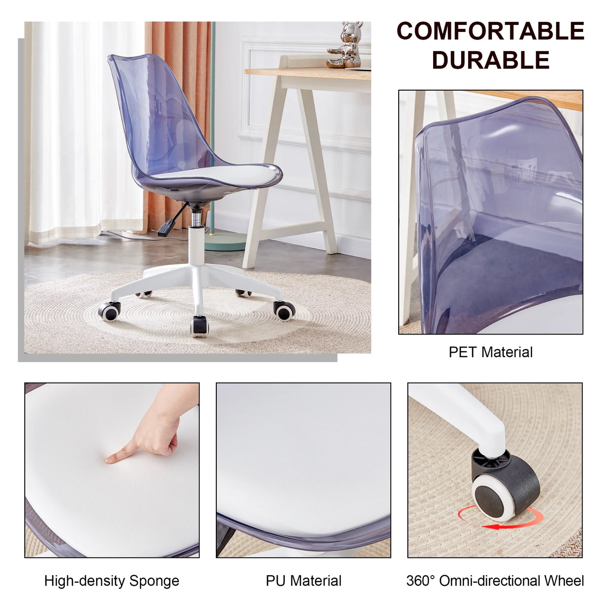 Midnight blue adjustable 360 swivel armless computer chair G771