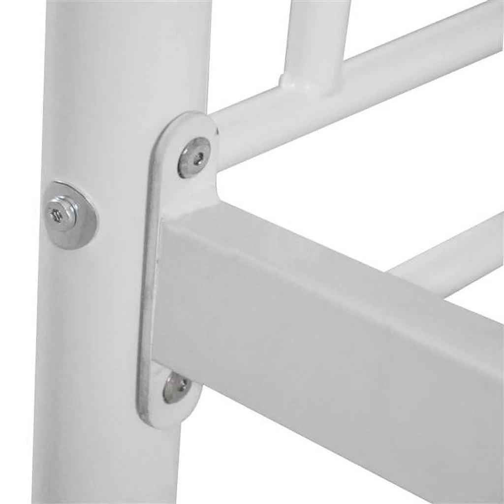 Twin Over Full Bunk Bed with Ladder and Guardrail White N9369